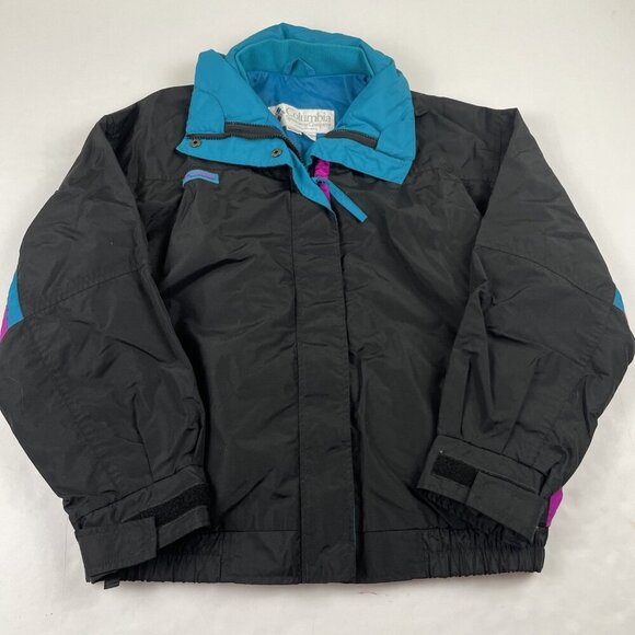 Columbia Bugaboo Radial Sleeve Jacket Women’s M Windbreaker Teal Purple 90’s - Picture 1 of 12